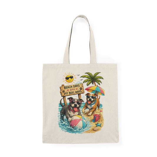 Beach Days Pit Bull Tote Bag – Cute Summer Dog Beach Tote